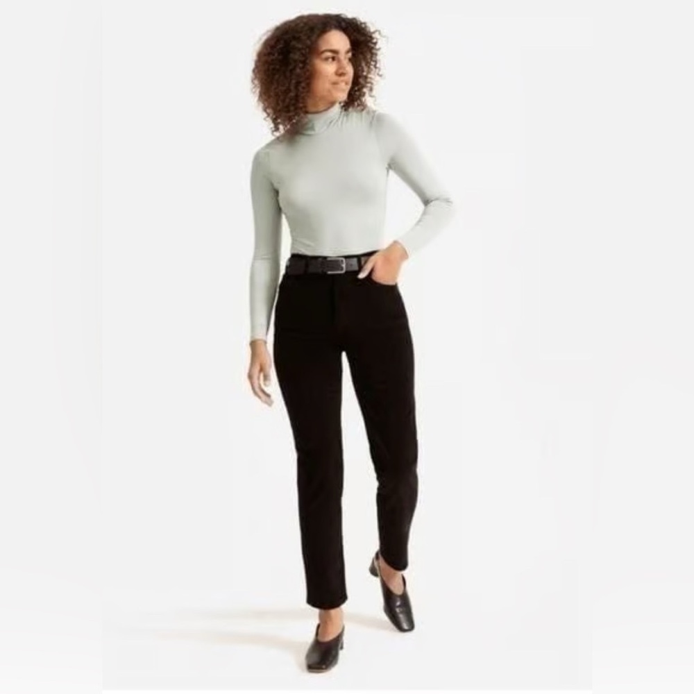 Everlane Black Baby Corduroy Straight Pants, Size 30